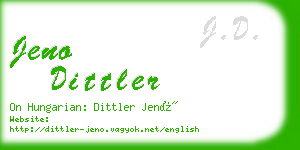 jeno dittler business card